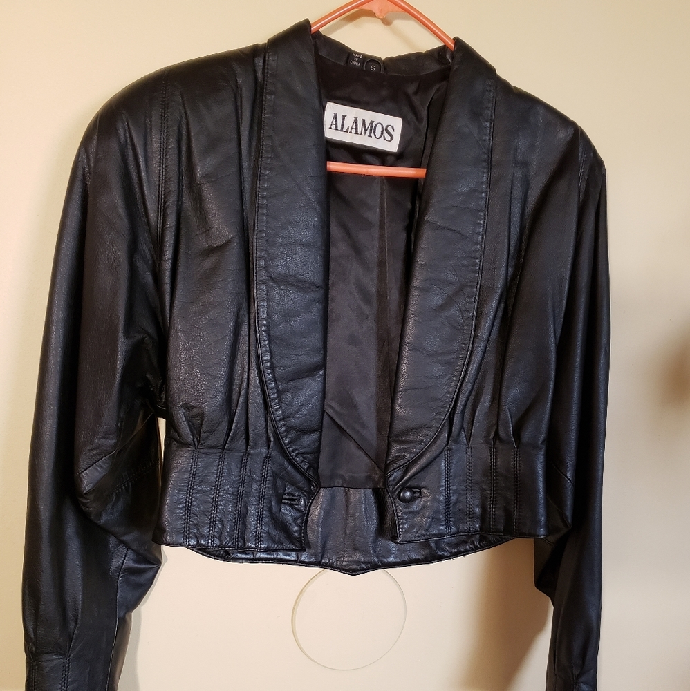 Alamos Black Leather Jacket sz S